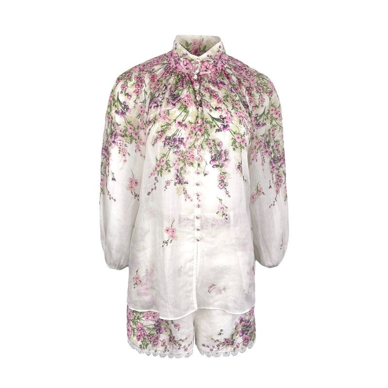 Zimmermann Jude Floral High Neck Blouse 1 Short 1 - 1