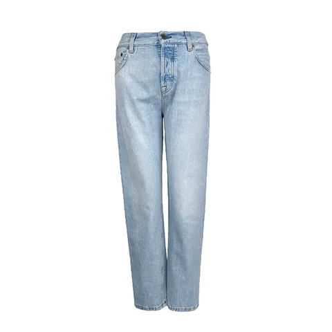 Miu Miu Light Blue Cotton High Rise Straight Leg Denim Jeans 25
