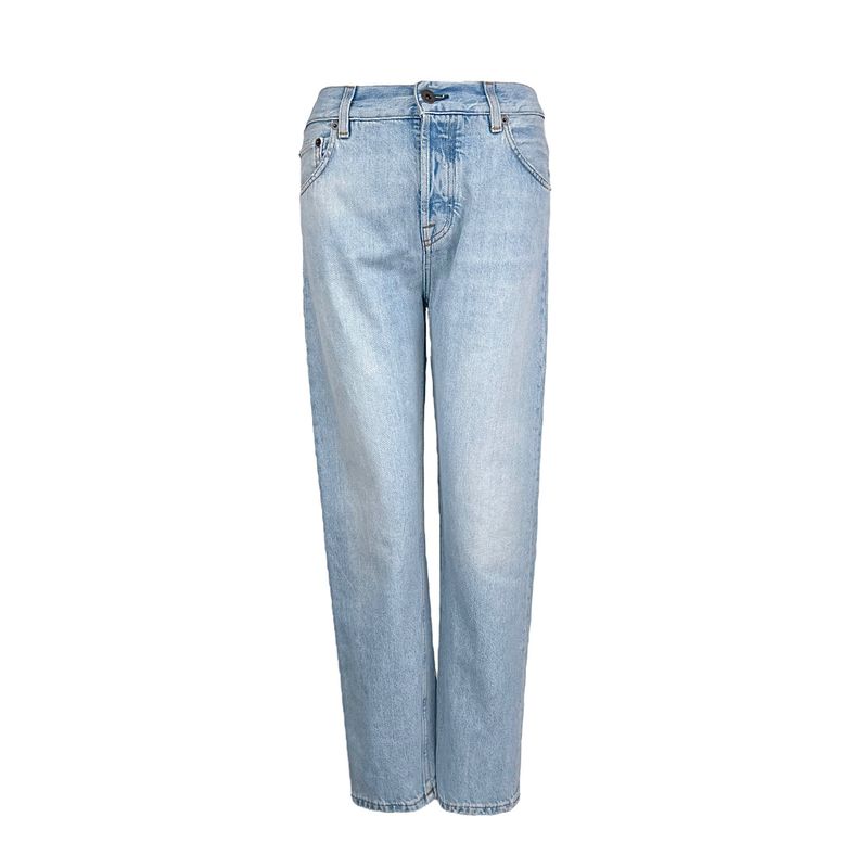 Miu Miu Light Blue Cotton High Rise Straight Leg Denim Jeans 25 - 1