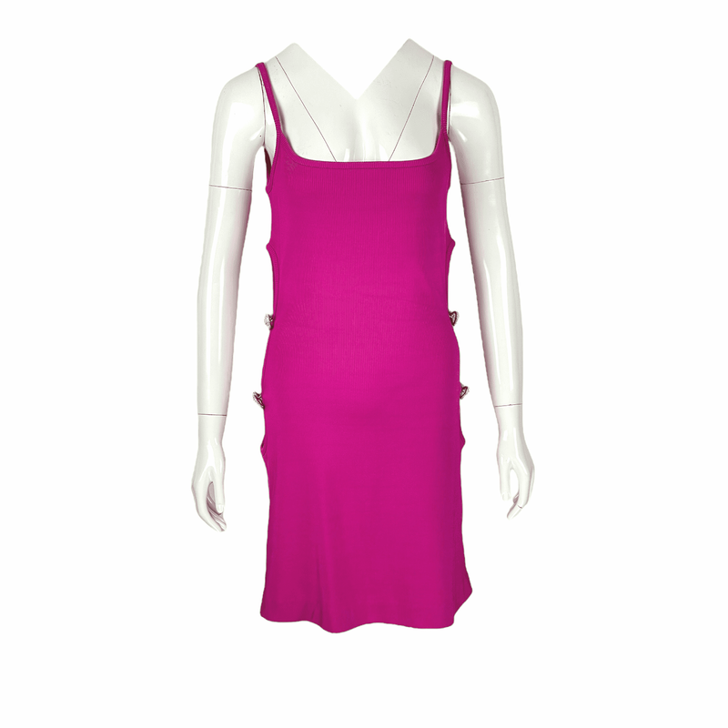 Mach And Mach Fuchsia Crystal Bow Viscose Mini Dress FR38 - 1