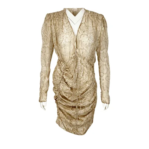 Magda Butrym Beige Python Print Mini Dress 38 - 1
