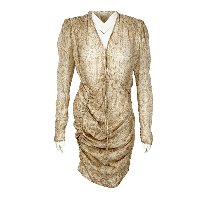 Magda Butrym Beige Python Print Mini Dress 38 - 1