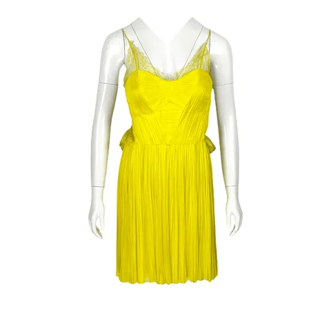 Maria Lucia Hohan Yellow Silk Mini Dress FR38 - 1