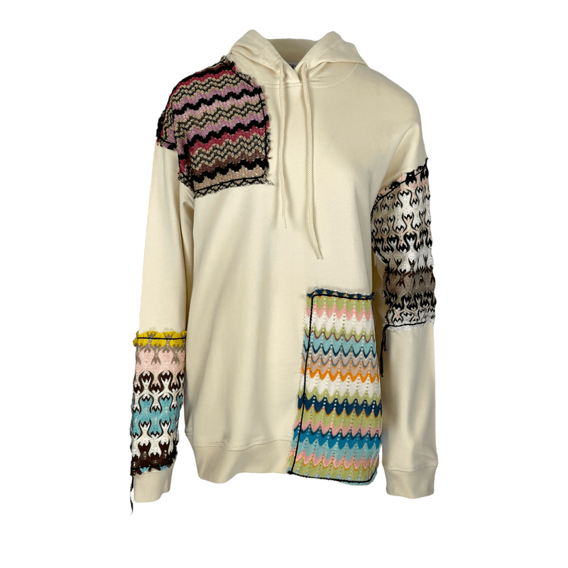 Missoni Cream Multicolor Knit Embellished Hoodie S - 1