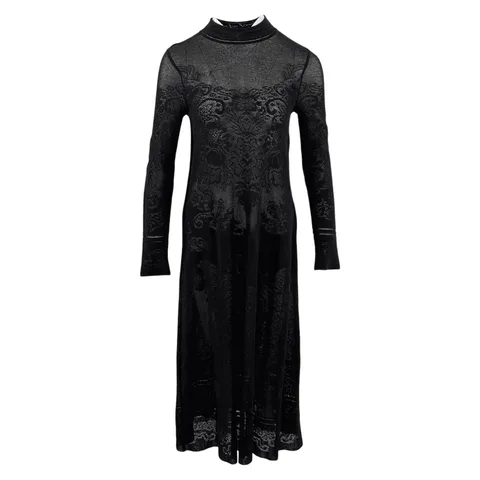 Missoni Black Laced Long Sleeve Midi Dress IT40