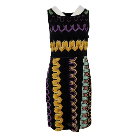 Missoni Black Multicolor Zigzag Patterned Dress IT42
