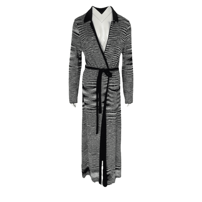 Missoni Black White Sequin Embellished Maxi Cardigan IT42 - 1