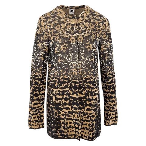 Missoni Brown Gold Pattern Cardigan IT44 - 1