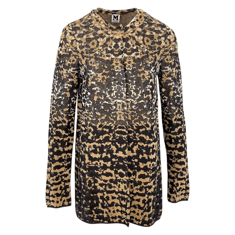 Missoni Brown Gold Pattern Cardigan IT44 - 1