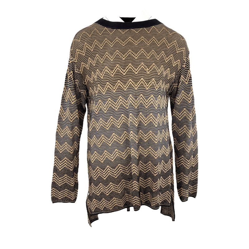 Missoni Gold Brown Blouse IT42 - 1