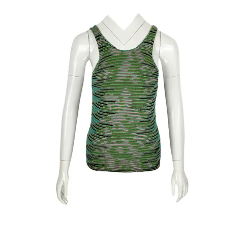 Missoni Green Pink Blue Knit Tshirt IT42 - 1