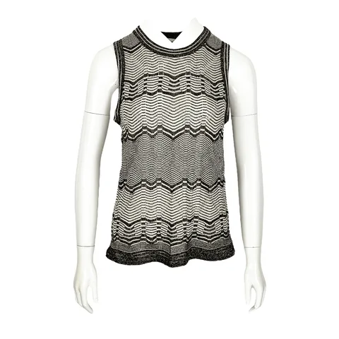 Missoni Grey Black Glitter Sleeveless Tshirt IT44