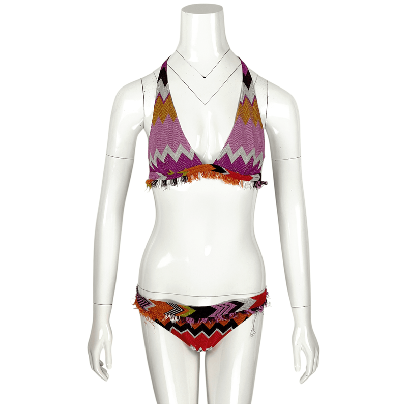 Missoni Mare Multicolor Glitter Fringe 2 Pieces Swimsuit IT40 - 1