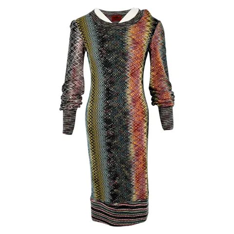 Missoni Multicolor Long Sleeve Dress IT42