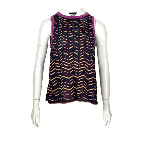 Missoni Navy Blue Pink Sleeveless Tshirt IT42 - 1