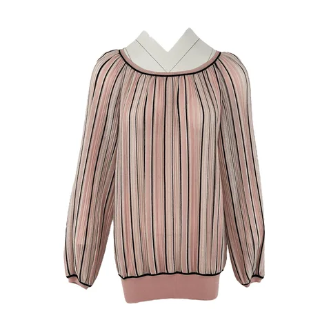 Missoni Pink White Black Stripped Blouse IT40