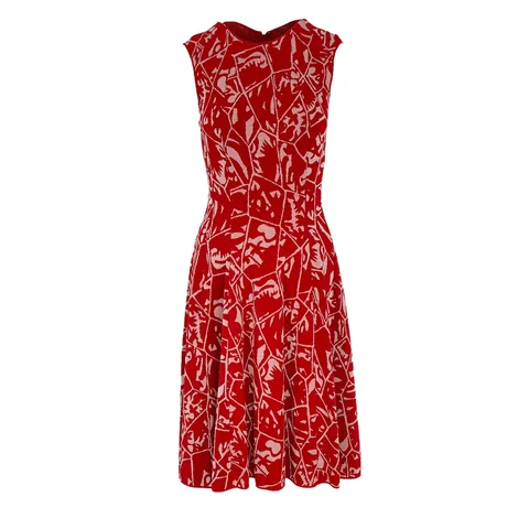 Missoni Red White Sleeveless Dress IT40