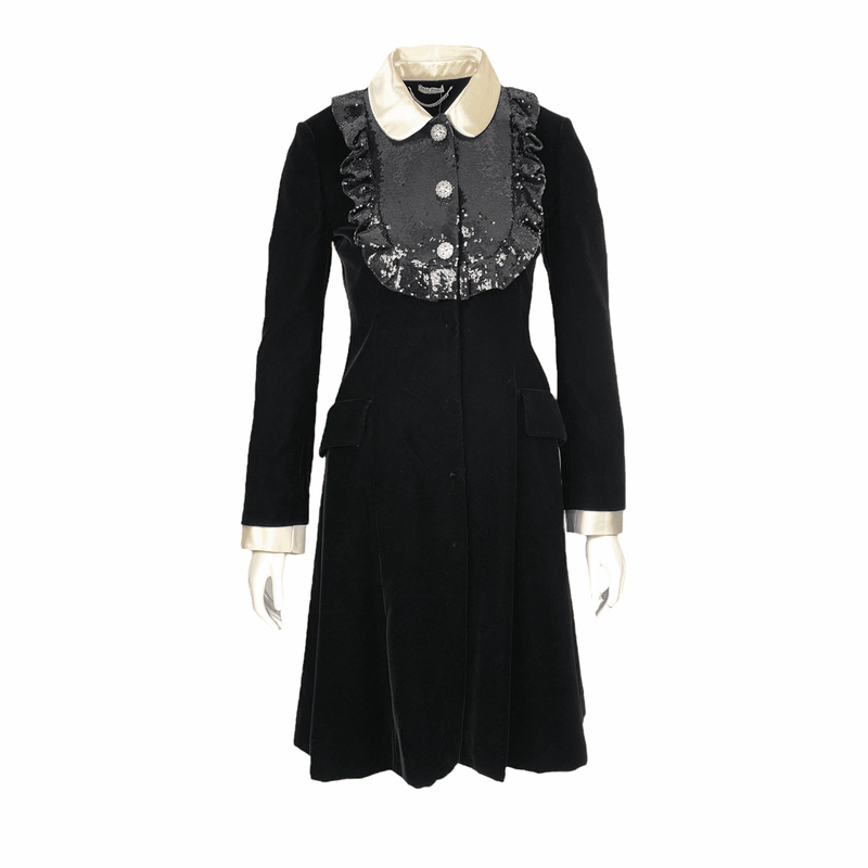 Miu Miu Black Sequin Embellished Velvet Cady Dress IT38 - 1