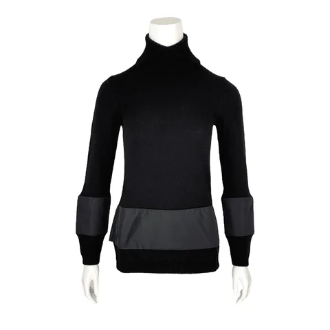 Moncler Black Wool Maglione Tricot Ciclista Sweater S