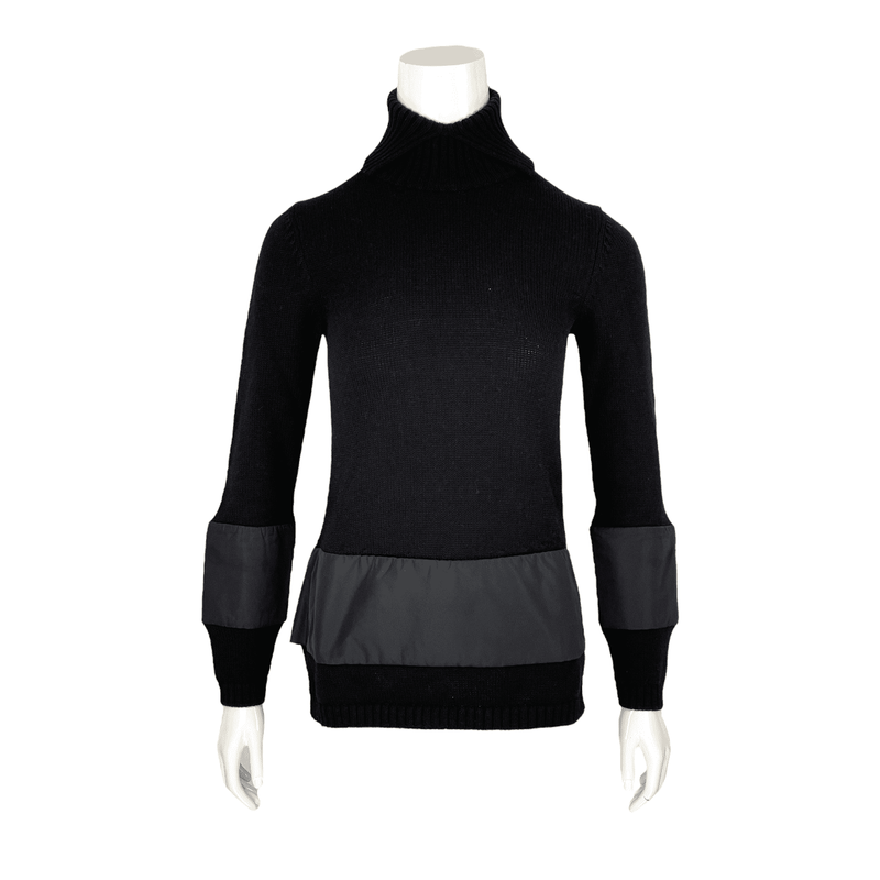 Moncler Black Wool Maglione Tricot Ciclista Sweater S - 1