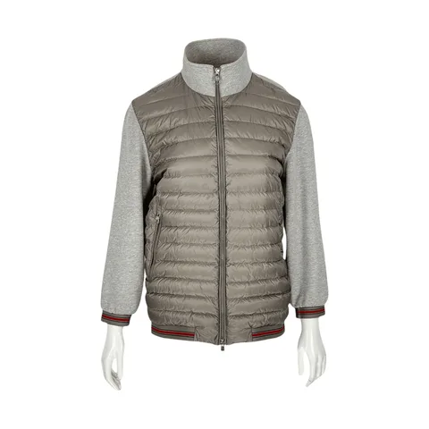 Moncler Grey Puffer Zipper Maglia Cardigan L - 1