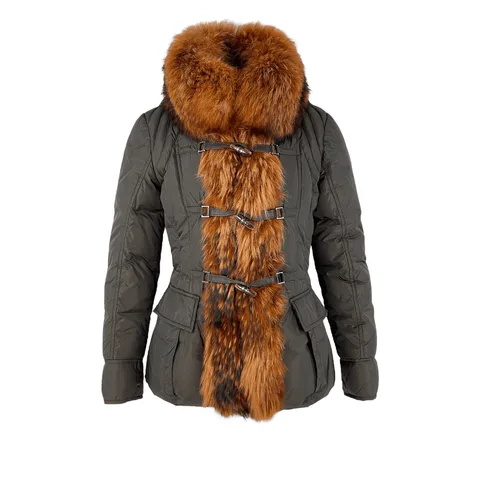 Moncler Raccoon Fur Khaki Down Grillon Jacket 1 - 1