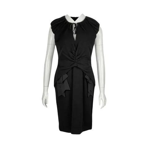 Moschino Black Bow Detailed Wool Dress FR40
