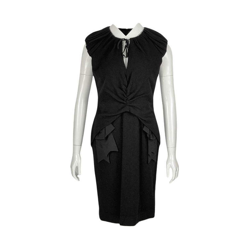Moschino Black Bow Detailed Wool Dress FR40 - 1