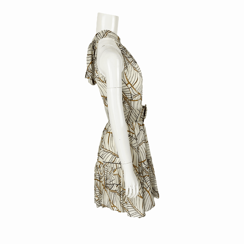 Nicholas White Floral Button Detail Belted Dress 34 - 2