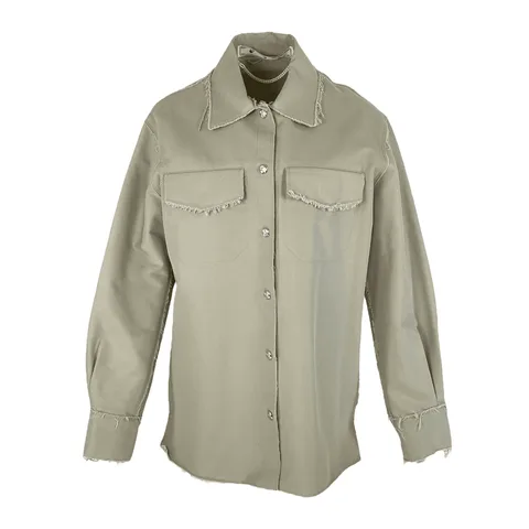 Off White Beige Twill Shirt Jacket IT42 - 1
