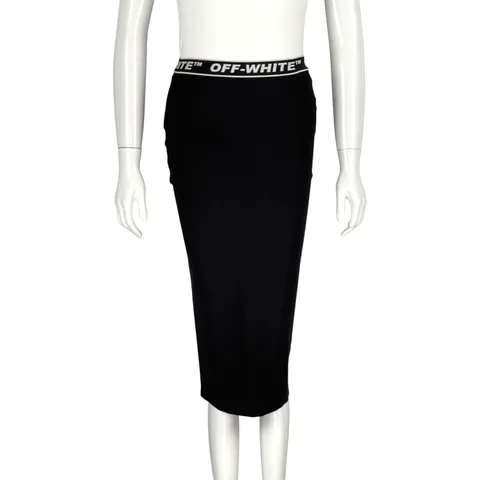 Off White Black Knee Lenght Pencil Skirt 36 - 1