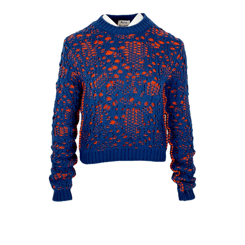 Acne Studios Blue Orange Wool Sweater XS - 1