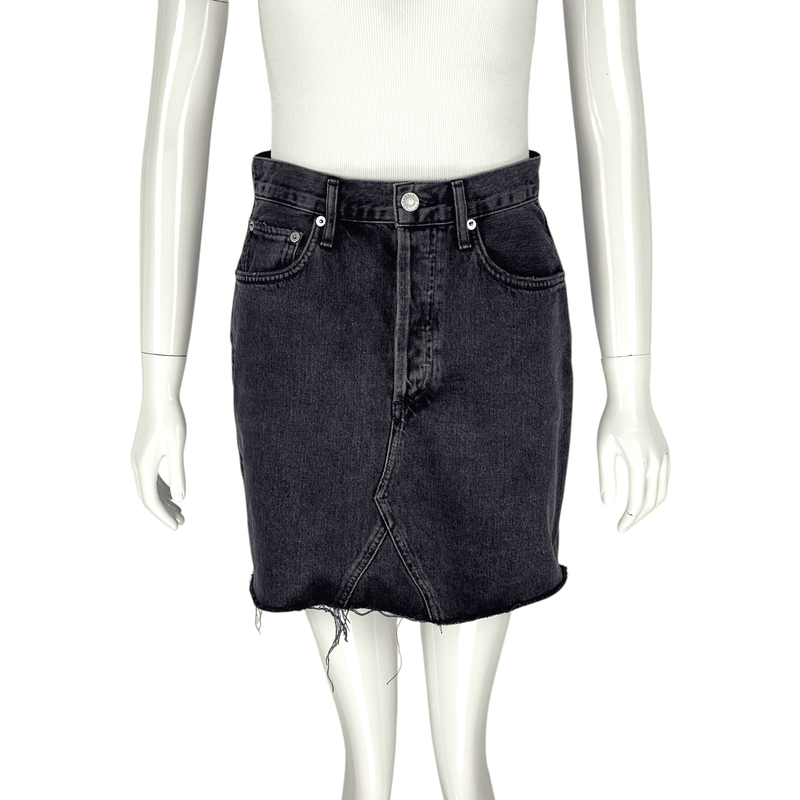 Agolde Anthracite Jean Mini Skirt 26 - 1