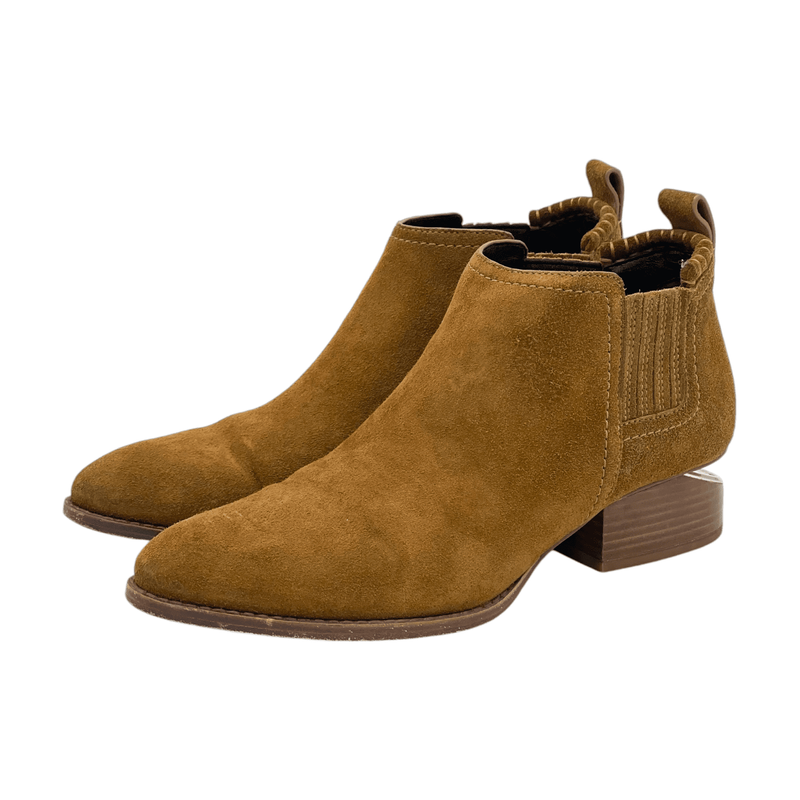 Alexander Wang Brown Suede Cut Out Kori Ankle Boots 37 - 1