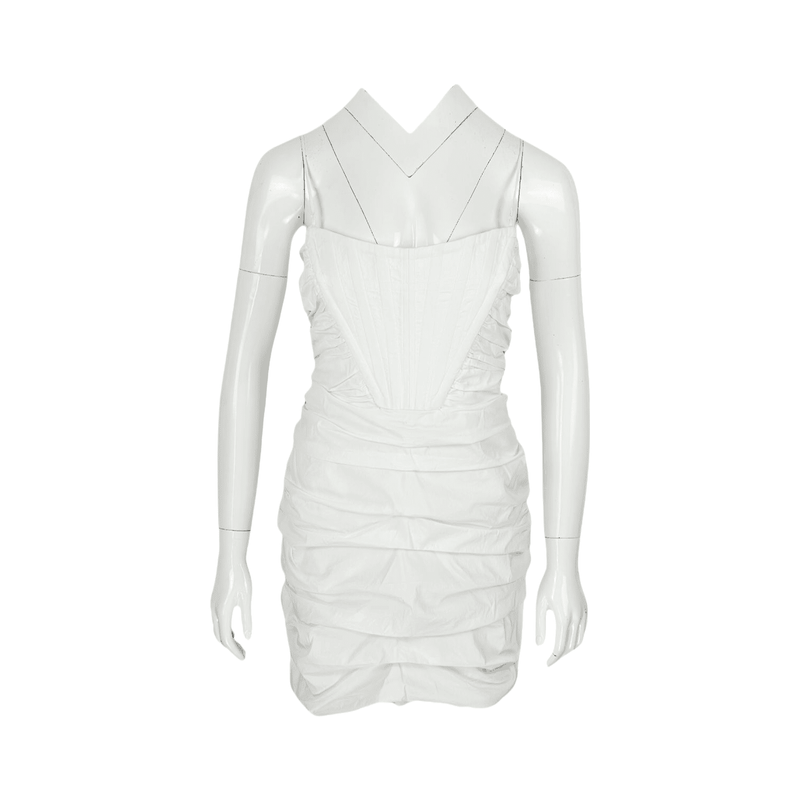 Alexander Wang White Ruched Corset Mini Dress 38 - 1