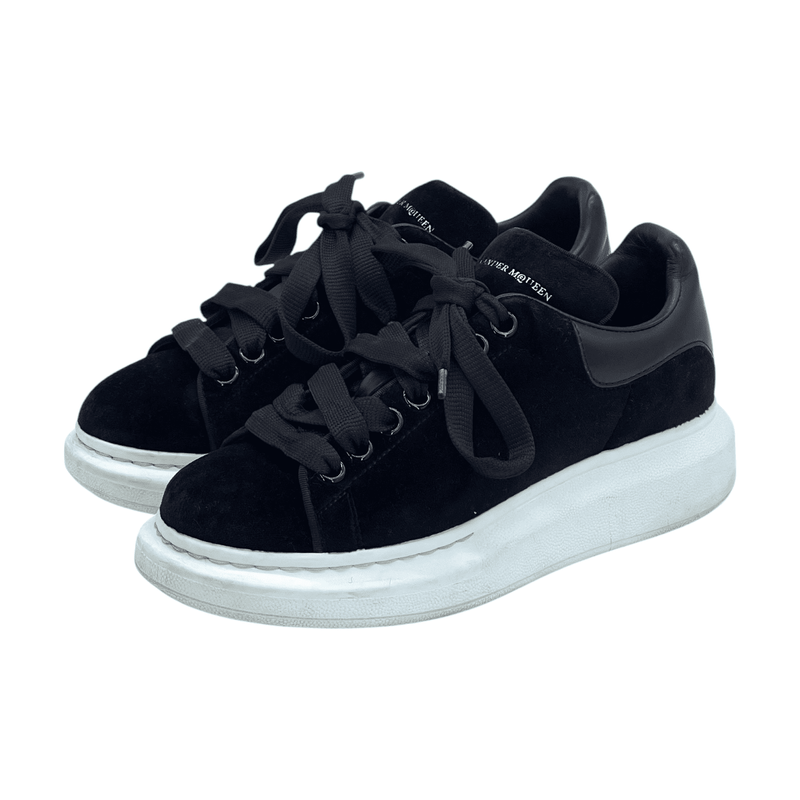 Alexander McQueen Black Velvet Oversized Sneakers 36 - 1
