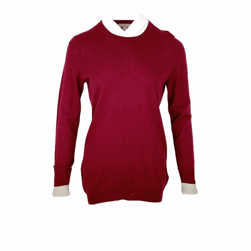 Burberry Burgundy Wool Jumper M - 1