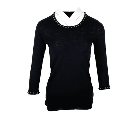 Burberry Black Studded Wool Jumper XS - 1