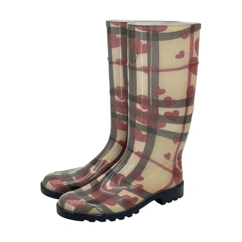Burberry Heart Beige Rain Boots 41