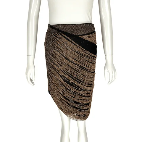 Balmain Black Gold Embellished Skirt 38 - 1