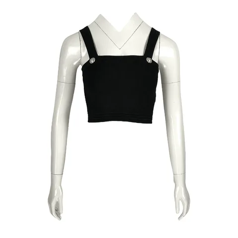 Balmain Black Short Diamond Bra Top 36 - 1