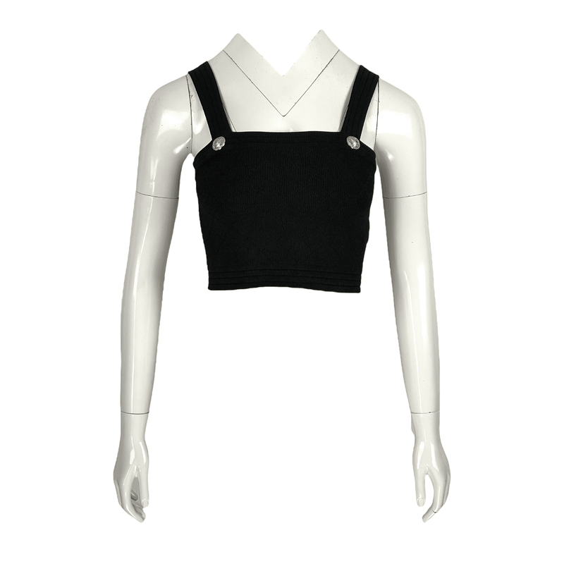 Balmain Black Short Diamond Bra Top 36 - 1
