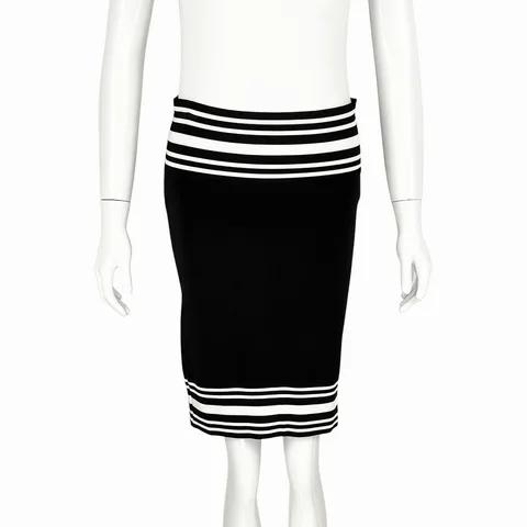 Balmain Black White Knitwear Skirt 40
