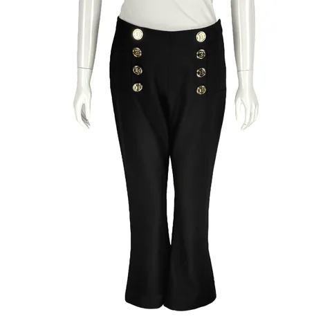 Balmain Buttoned Black Bootcut Pants 38 - 1
