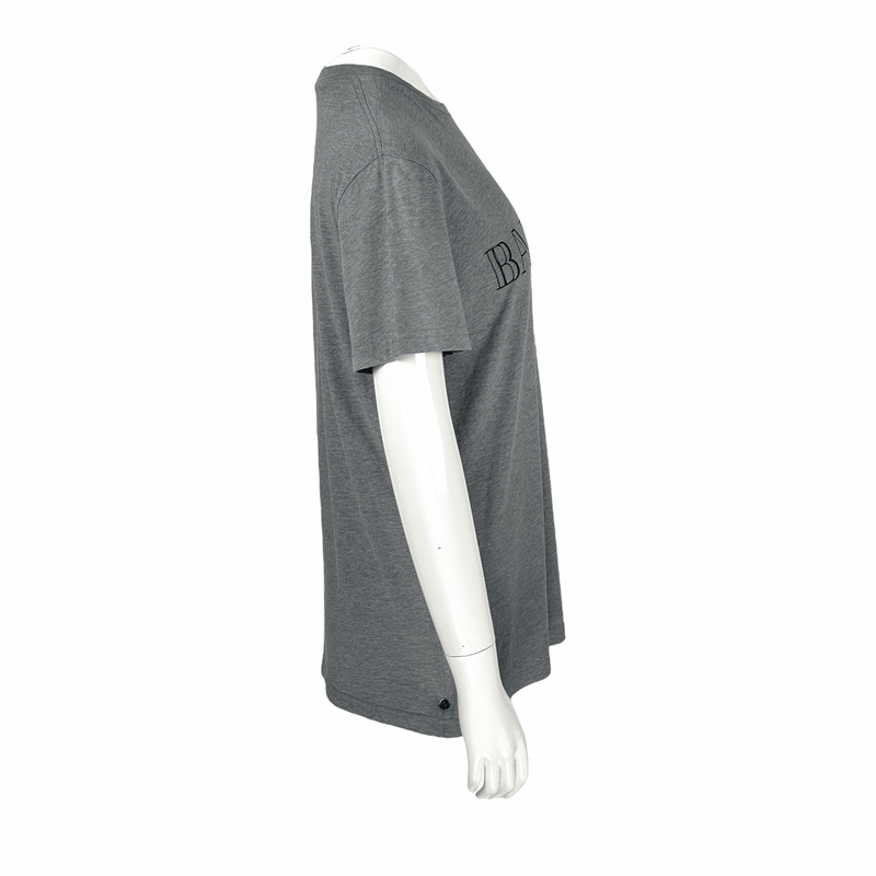 Balmain Grey Logo Print Tshirt M - 2