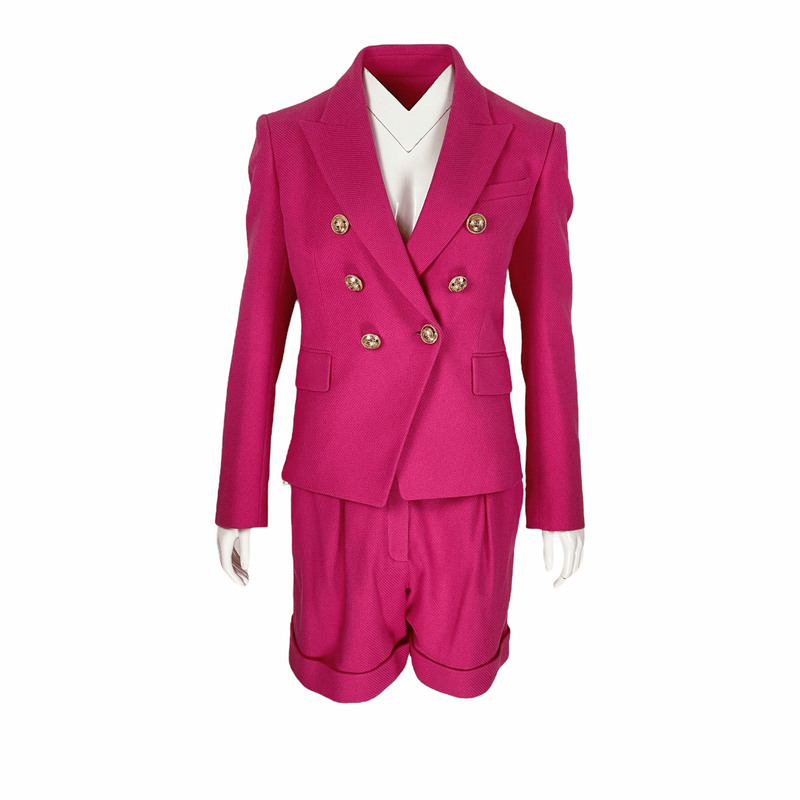 Balmain Fuchsia Jacket Shorts Set 38 - 1
