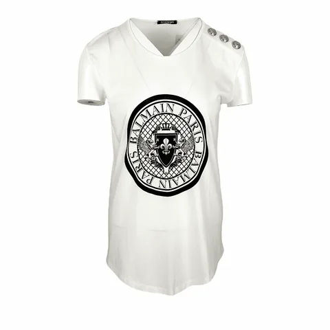 Balmain White Black Logo Sleeveless Tshirt 38 - 1