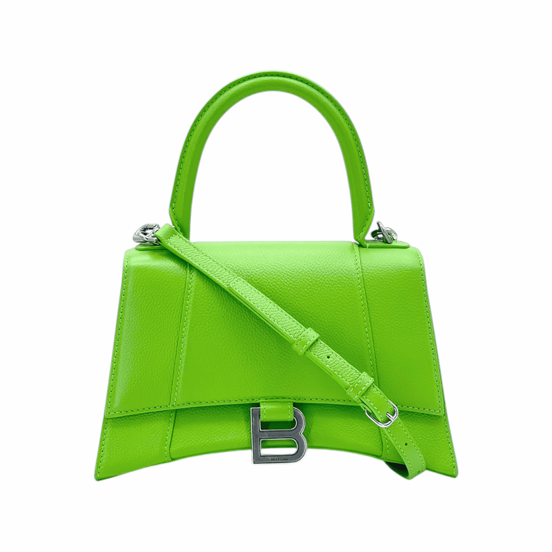 Balenciaga Green Calfskin Small Hourglass Top Handle Bag - 1