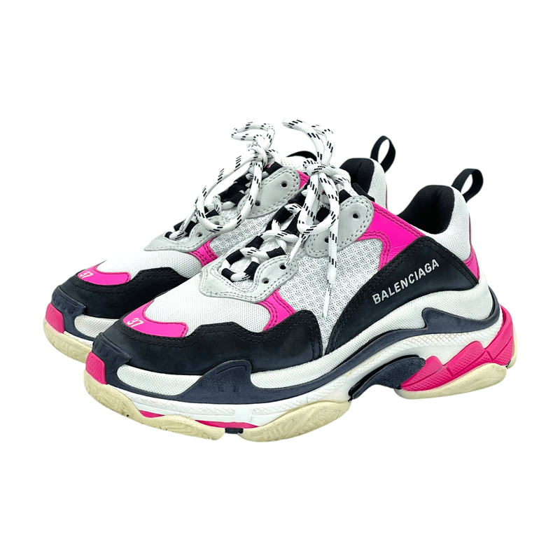 Balenciaga Fuchsia Black Triple S Sneakers 37 - 1