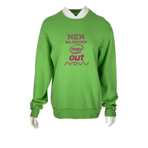 Balenciaga New Balenciaga Logo Out Now Green Sweatshirt S